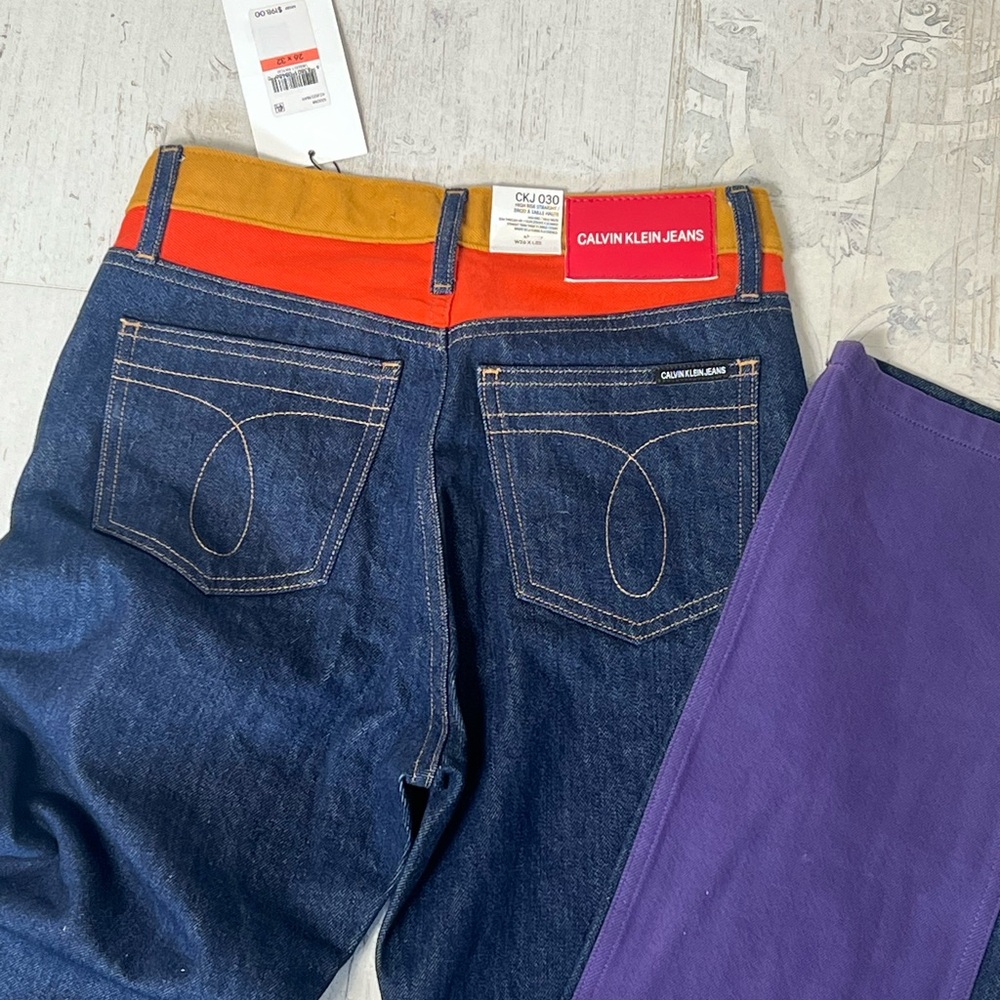 Calvin Klein Color Block High Rise Jeans - Picture 6 of 9